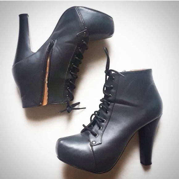 Charlotte Russe Shoes - Charlotte russe black combat booties